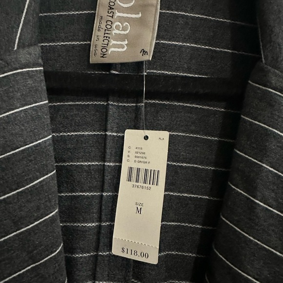 Antropologie Dolan Women's Gray Striped Blazer Sz M - Picture 4 of 4